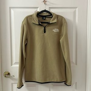 The North Face Men’s 1/4 zip Khaki Fleece Sweater Size Small